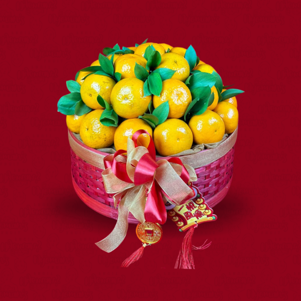 Chinese New Year Fruit Basket with Bamboo - Lunar Prosperity