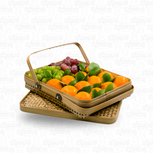 Flat basket fruits hampers with handler holder